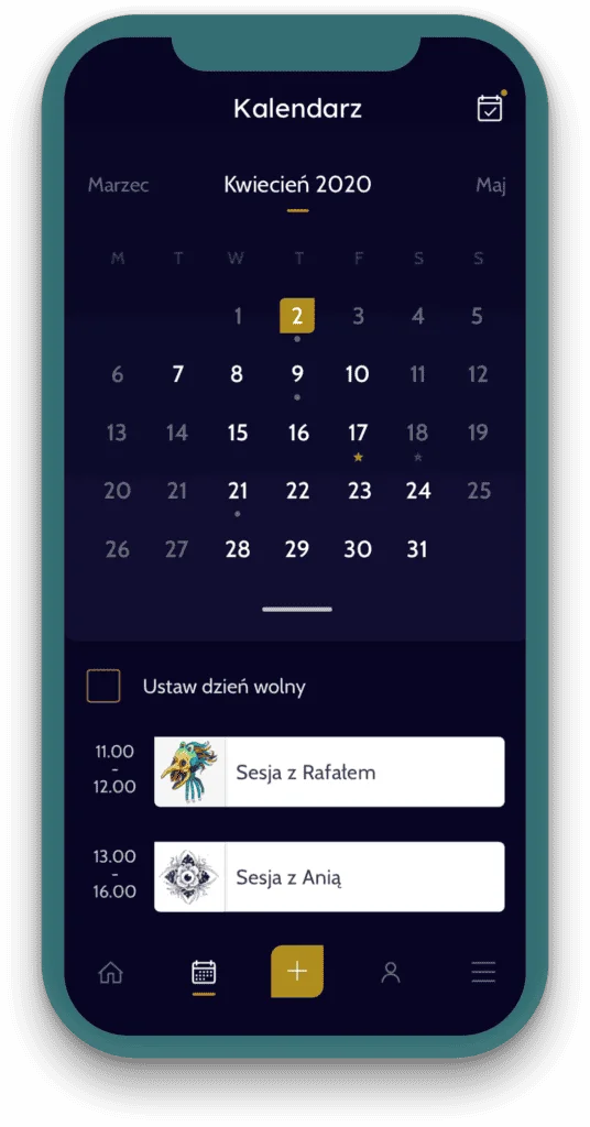 Kalendarz i zadatki w aplikacji